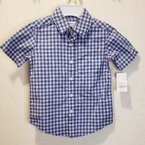 Carters Boys button down shirt NWT size 4 blue/pink